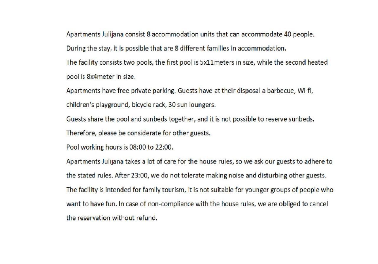 Apartments Julijana Privlaka  Eksteriør billede